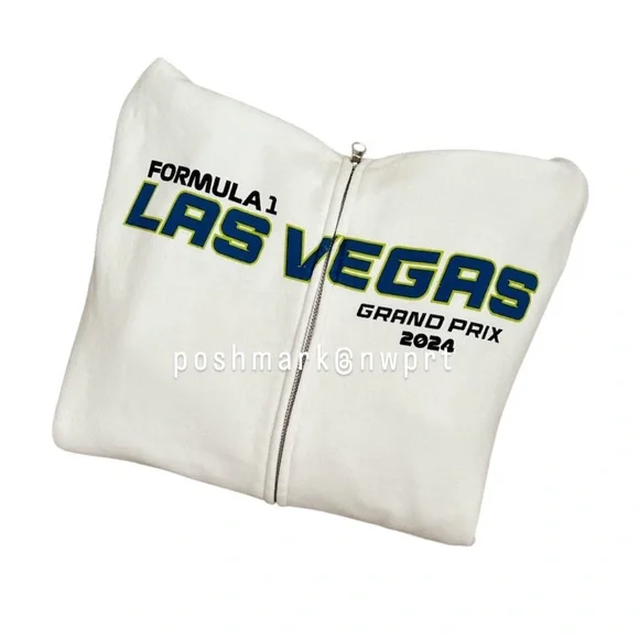 PACSUN 🏁 F1 Las Vegas Hoodie 2024 Sweatshirt Off White Formula One 1 Racing XS - Picture 6 of 14